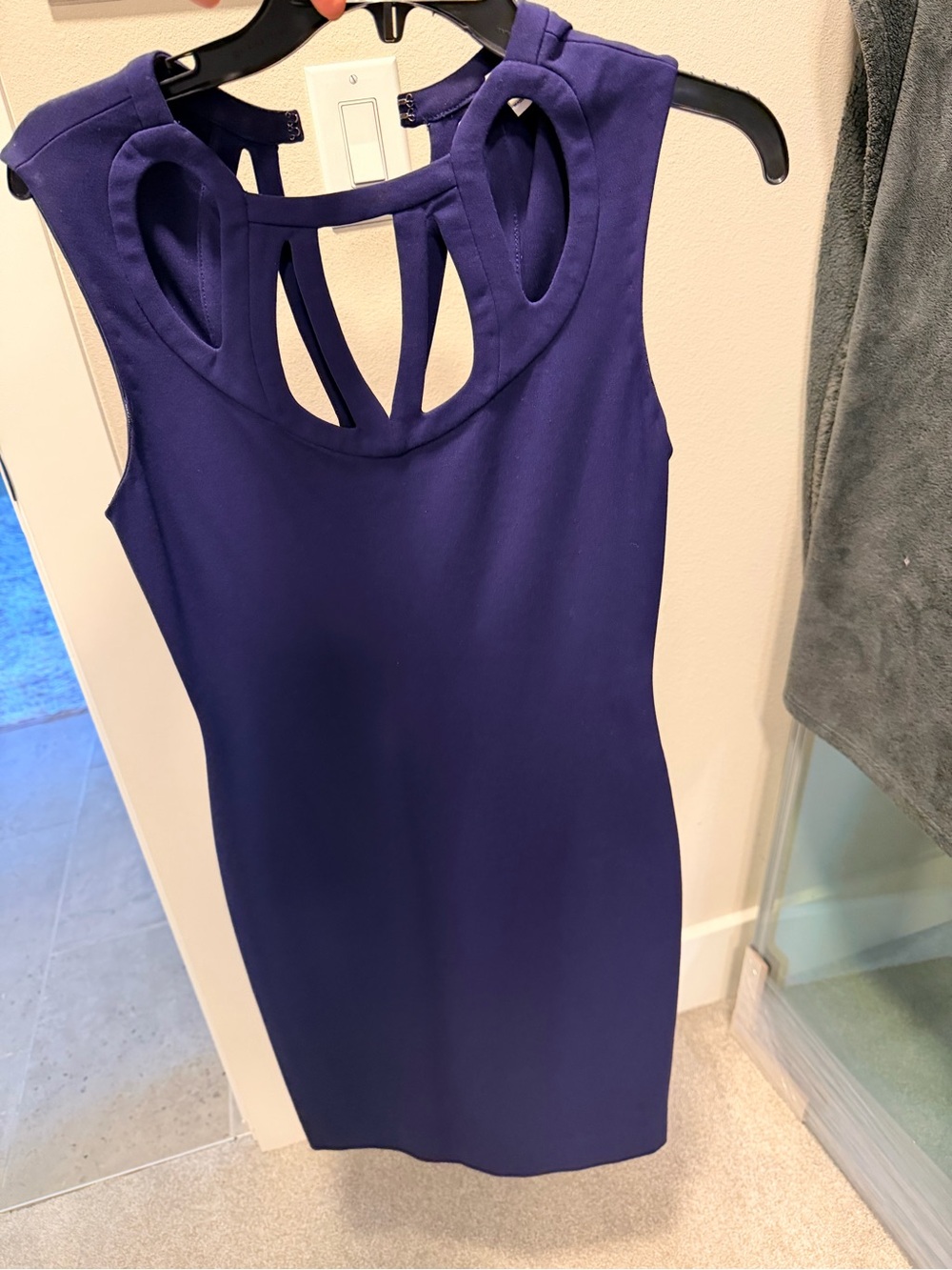 Diane Von Furstenberg Deep Purple Cutout Sheath Dress